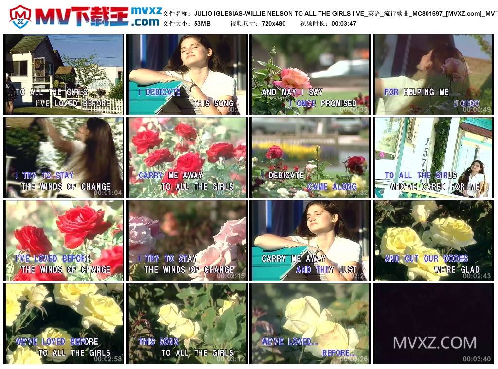 JULIO IGLESIAS-WILLIE NELSON TO ALL THE GIRLS I VE_英语_流行歌曲_MC801697